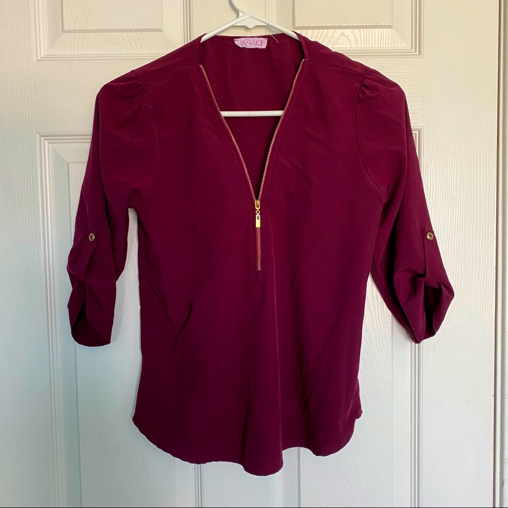 Oxblood blouse